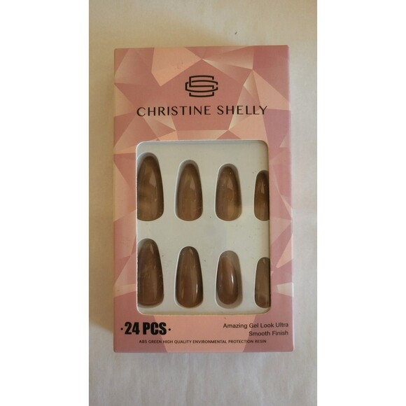 Artificial Nail Set 24pc Brown  NIB - Picture 2 of 3